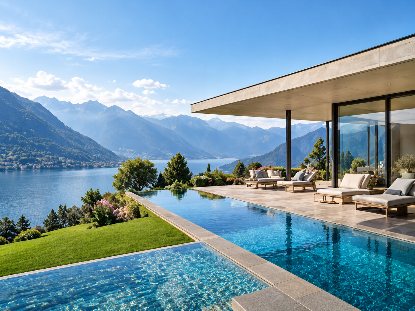 Villa mit Pool am See